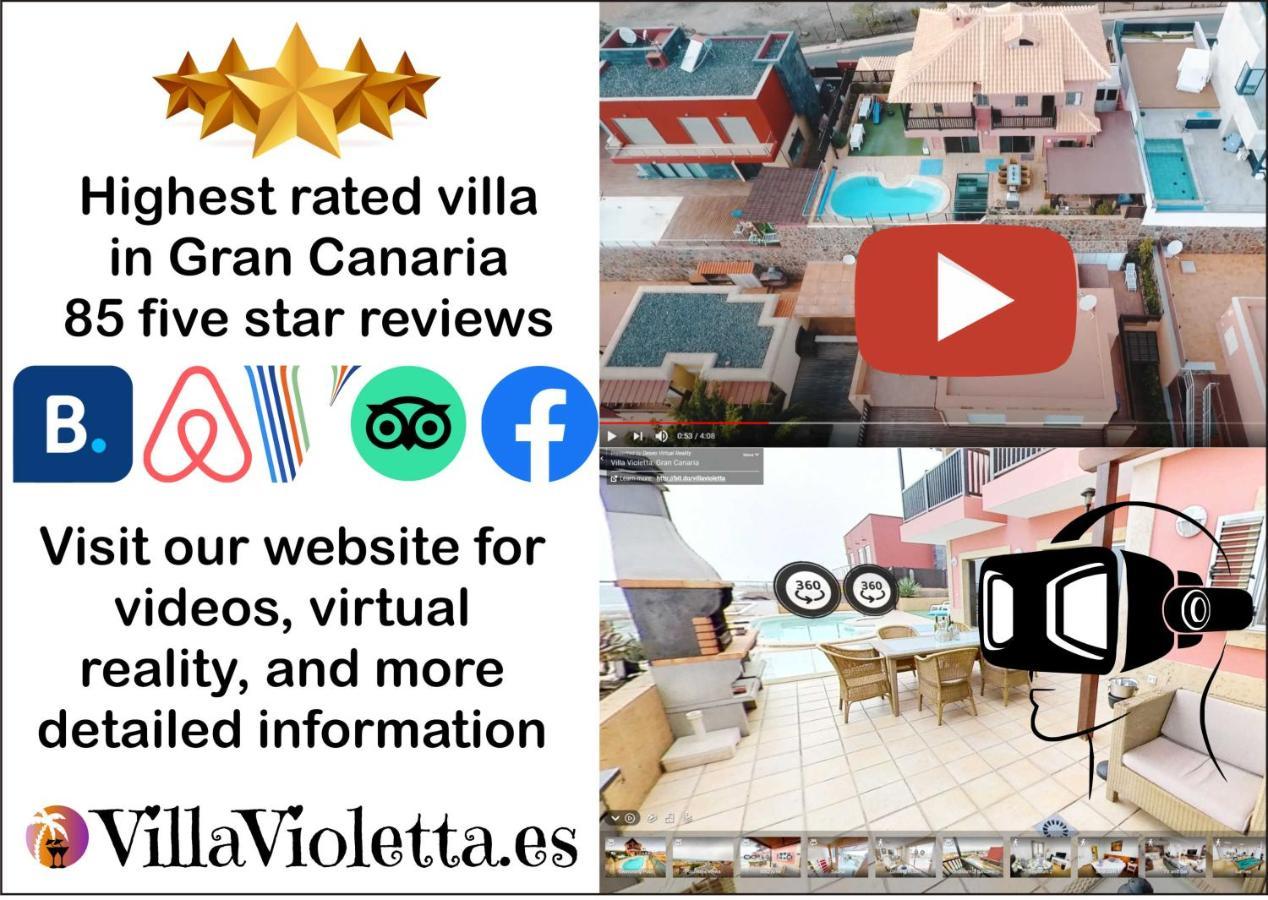 Luxury 5 Star Villa Violetta With Amazing Sea View, Jacuzzi And Heated Pool San Agustin  Ngoại thất bức ảnh